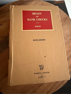 Brady On Bank Checks by Henry J. Bailey (Hardcover) 5th Edition